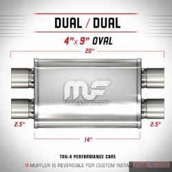 Tłumik MagnaFlow 4x9 dual 2.5"  11386 x-pipe