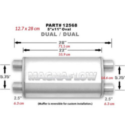 Nierdzewny Tłumik MagnaFlow 14568 2.5"/2.5" 63mm / 63mm