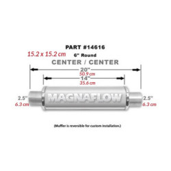 Nierdzewny Tłumik MagnaFlow  12616 2.5"/2.5" 63mm / 63mm