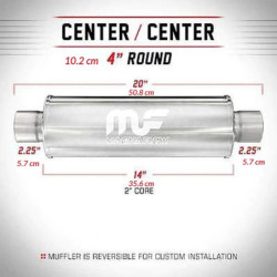 Nierdzewny Tłumik MagnaFlow  14445 2.25"/2.25" 57mm / 57mm