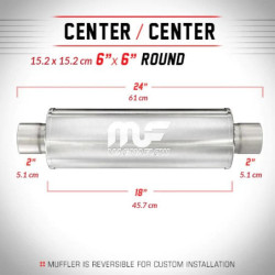 Nierdzewny Tłumik MagnaFlow  12644 2"/2" 51mm / 51mm