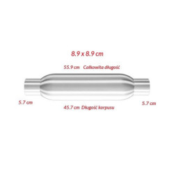 Nierdzewny Tłumik MagnaFlow  18125 2.25"/2.25" 57mm / 57mm