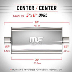 Nierdzewny Tłumik MagnaFlow 12576 2.5"/2.5" 63mm / 63mm