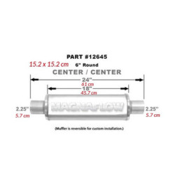Nierdzewny Tłumik MagnaFlow  12645 2.25"/2.25" 57mm / 57mm
