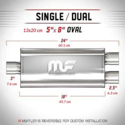 Nierdzewny Tłumik MagnaFlow 14288 3"/2.5" 76mm / 63mm