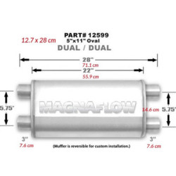 Nierdzewny Tłumik MagnaFlow 12599 3"/3" 76mm / 76mm