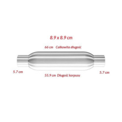 Nierdzewny Tłumik MagnaFlow  18135 2.25"/2.25" 57mm / 57mm