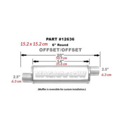 Nierdzewny Tłumik MagnaFlow  12636 2.5"/2.5" 63mm / 63mm