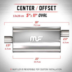Nierdzewny Tłumik MagnaFlow 14586 2.5"/2.5" 63mm / 63mm