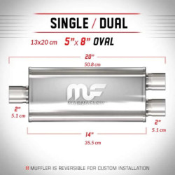 Nierdzewny Tłumik MagnaFlow 14222 2"/2" 51mm / 51mm