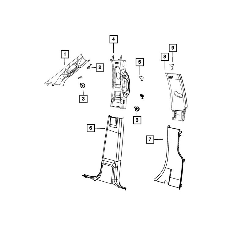Zaślepka słupka C. 1SJ08DX9AA MOPAR